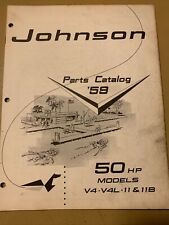 1959 Johnson Outboard Motor Parts Catalog 377810 50hp Models V4 V4l 11 11b