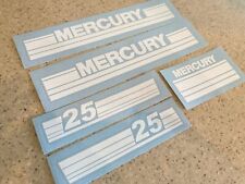 Mercury 25 Hp Vintage Outboard Motor Decals White Vinyl Free Shipping