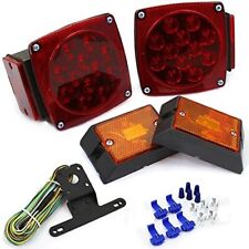 Rear Led Submersible Trailer Tail Lights Kit Boat Marker Truck Round Waterproof