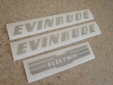 Evinrude Fleetwin Outboard Vintage Decal Kit Silver Free Ship Free Fish Decal