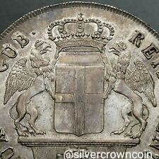Scc Genoa 8 Lire 1796. Km249. Silver Crown Ducaton Thaler Dollar Taler Coin.