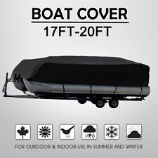 Waterproof Pontoon Boat Cover Trailerable 210d Heavy Duty Black 17 18 19 20