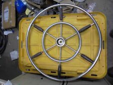 Sailboat Stainless Steel Teak Steering Wheel 24 Long For 34 Tappered Shaft