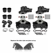 Mercruiser V6 One-piece Exhaust Manifold Riser Conversion 4.3 Elbow Kit Set Dry