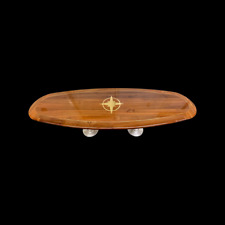 27 By 72 Teak Yachtboatcoastal Table With Bass Compass Rose- High Gloss