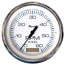 Faria Chesapeake White Ss 4 Tachometer W Hourmeter - 6000 Rpm Gas - Inboard