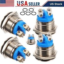 5pcs 12mm Starter Switch Boat Horn Momentary Push Button Stainless Steel Metal