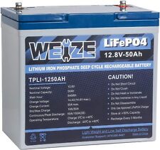 Weize 12v 50ah Lifepo4 Deep Cycle Lithium Battery For Solar Rv Marine Off-grid