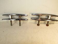 Pair Vintage Maritime Boat Ship Dock Cleats 5 34 Nice Chrome