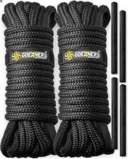 Double Braided Nylon Boat Dock Lines 2 Pack 12in 25ft Marine Grade Mooring Rope