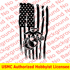 Vertical Usmc Marines Distressed Usa Globe Anchor Eagle Flag Vinyl Decal Ay056