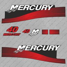 Mercury 40 Hp Two Stroke Outboard Engine Decals Sticker Set Reproduction 40hp