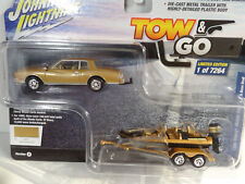 Johnny Lightning - Camel Poly - 1980 Chevy Monte Carlo With Bass Boat Trailer