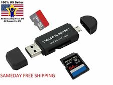Micro Usb Otg To Usb 2.0 Adapter Sdmicro Sd Card Reader With Standard Usb Male