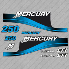 Mercury 250hp Efi Saltwater Series Outboard Engine Decals Blue Sticker Set