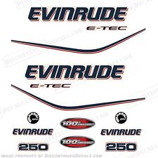Evinrude 250hp E-tec 100th Anniversary Outboard Decals - 2010 Engine Stickers