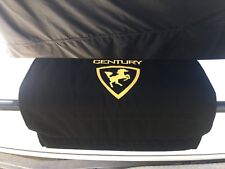 Century Boat Embroidered Gunwale Boarding Mat Black Fabric W Gold Logo 20x36