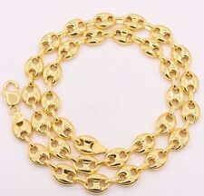 11mm Puffed Anchor Mariner Link Chain Necklace 14k Yellow Gold-plated Silver