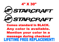 Pair Of 4 X 30 Starcraft Boat Decals Marine Grd. Your Color Choice 028