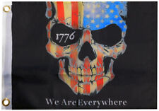 12x18 We Are Everywhere 1776 Usa Flag Skull 100d Woven Poly Nylon Car Boat Flag