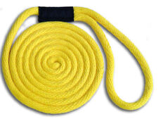 Solid Braid Nylon Dock Line 38 X 10 - Floats Made In Usa Yellow