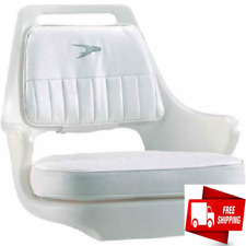 Wise Pilot Helm Chair Boat White Seat With Cushion Set Universal Mounting Plate