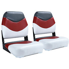 Northcaptain Deluxe Whiteredcharcoal High Back Folding Boat Seat 2 Seats