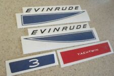 Evinrude 3 Hp Yachtwin Vintage Outboard Motor Decal Kit Free Ship Fish Decal