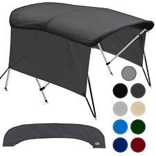 Fade-proof Sun Shade Canopy W Support Poles And Side Walls Boat Bimini Tops