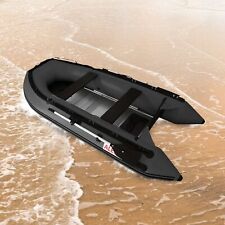 Aleko Inflatable Boat With Aluminum Floor 4 Prs Fishing Raft 10.5 Ft Black