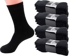 3 6 12 Pairs Mens Black Sports Athletic Work Crew Cotton Socks Size 9-11 10-13
