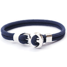 Unisex Milan Cord Nylon Rope Nautical Anchor Bracelet For Men And Women