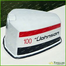 100 Hp Johnson Late 70s Outboard V4 Motors High Cast Vinyl Decals Set