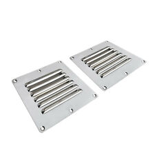 2x Stainless Steel Air Vent Louver Grill Cover Ventilation Boat Vent 6 Slots