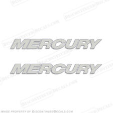 Mercury Decal Set Of 2 - Silver 25 Long Outboard Motor Stickers Decals