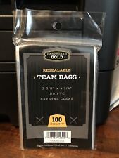 Cardboard Gold Team Bags Resealable Sleeves 1 Pack Of 100