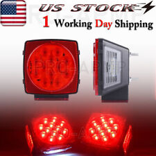 2x Square Submersible Trailer Lights Boat Truck Waterproof Marker Tail Light 12v