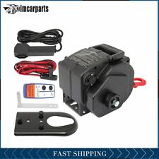 1x 5000lbs 12v Electric Trailer Winch 33ft Synthetic Rope Boat 5000lb Black