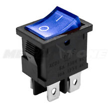 Dpst Kcd1 Mini Rocker Switch On-off Wblue Lamp 6a250vac T85 - Usa Seller