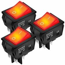 3pack Rocker Switch Dpst 4 Pin Red Lighted 120v Rocker Toggle On Off Heavy Duty