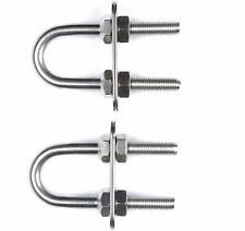 Pair Stainless Steel Boat Bow Stern Eye U Bolt Tie Down With Nut 4-12