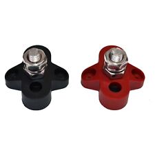 516 Stainless Steel Single Stud Junction Block Battery Terminals Red And Black
