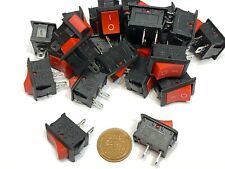 25 X Red Kcd1 Mini Rocker Switch 2 Pin On Off Spst 125vac6a 250vac3a B15