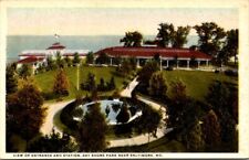 Entrance And Station Bay Shore Park Near Baltimore Md Color Postcard