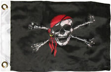 12x18 Pirate Red Hat Jolly Roger Flag Skull And Crossbones Boat Flag New