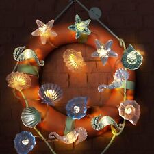 Ocean Decor String Lights For Bedroom Nautical Theme Seashell Seahorse Conch St