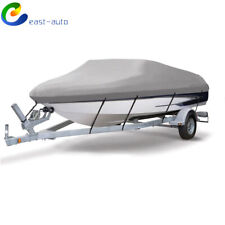 Gray Heavy 600d Marine Grade Polyester Canvas Trailerable Waterproof Boat Cover