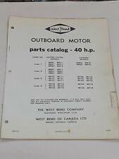 1964 40hp West Bend Outboard Motors Dealer Vintage Parts Manual Loose Leaf