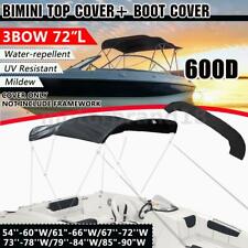 Boat Bimini Top 3 Bow Replacement Canvas Cover 6ft L 54-90 Width Without Frame