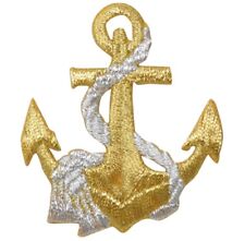 Anchor Rope Applique Patch - Metallic Goldsilver Nautical Badge 2.5iron On